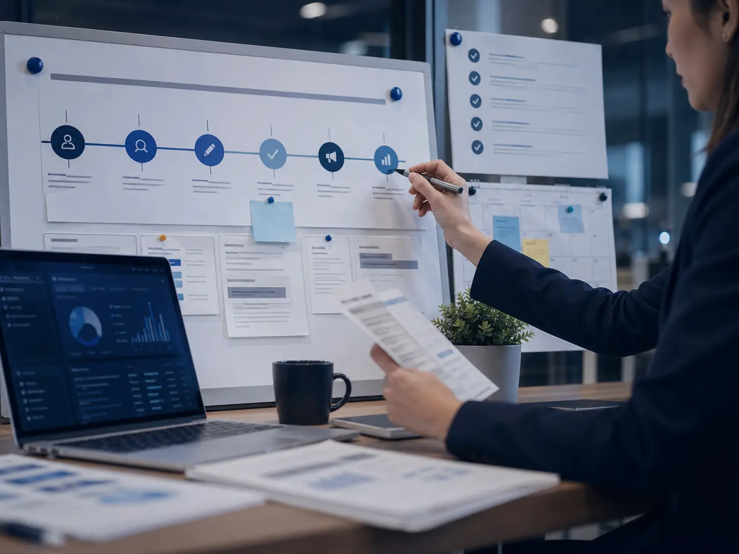 Communications workflow timeline and approval process planning